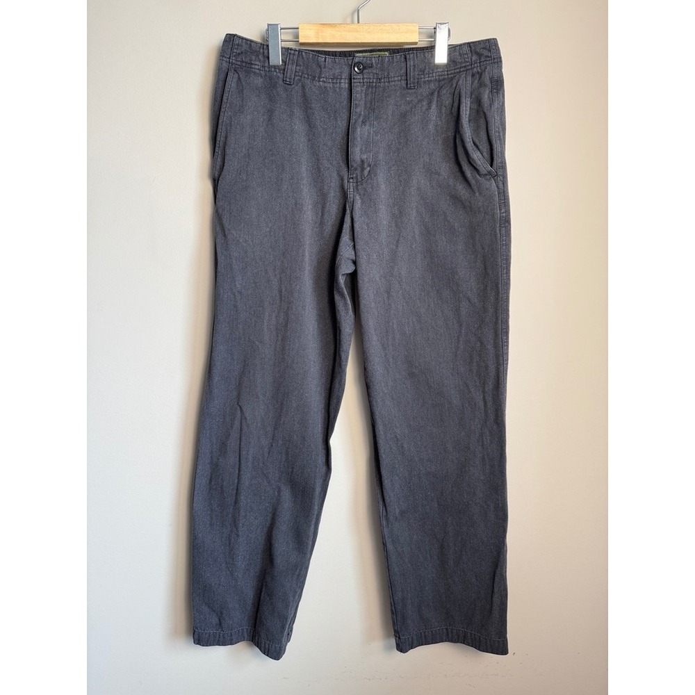 Eddie Bauer Mens‎ Classic Fit Cotton Chino Pants Charcoal Gray 34 Gorp Preppy